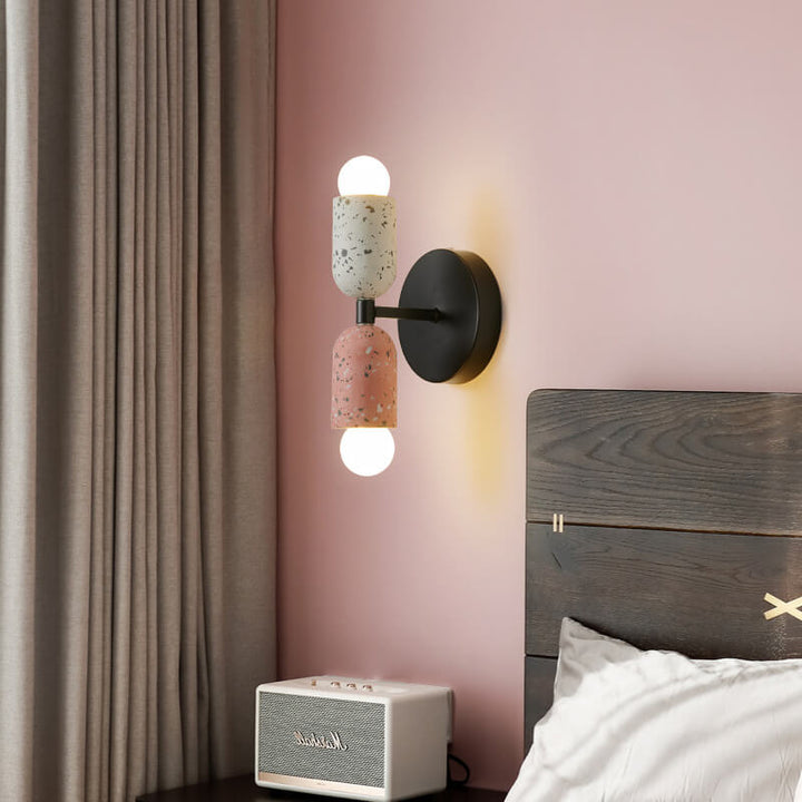 Lampe murale japonaise moderne Wabi-Sabi en fer et ciment à 2 lumières 