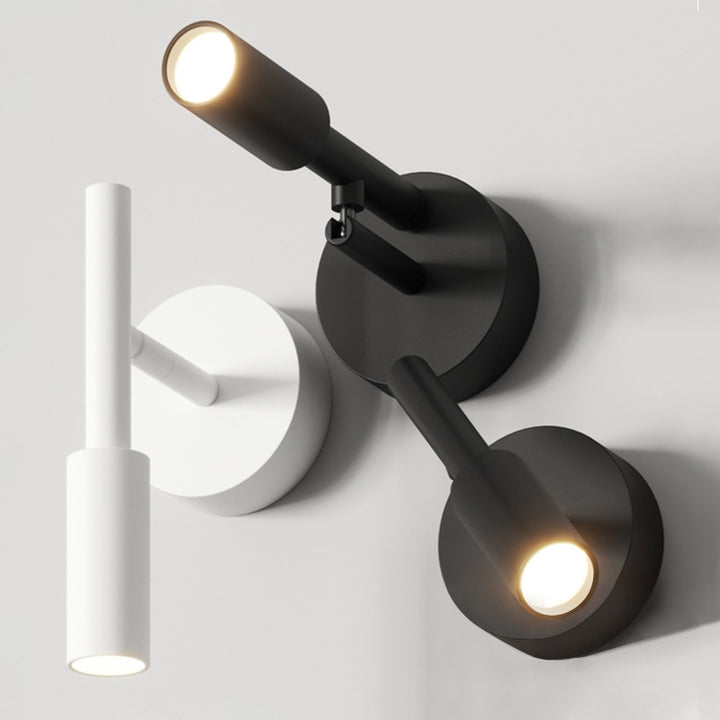 Moderner minimalistischer drehbarer LED-Deckenstrahler aus Eisen und Aluminium zur halbflachen Deckenmontage für das Wohnzimmer 