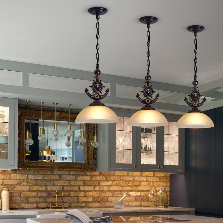 Moderne industrielle Pendelleuchte mit Geweih-, Ruder-, Harz- und Glasdesign, 1-flammig, für das Esszimmer 