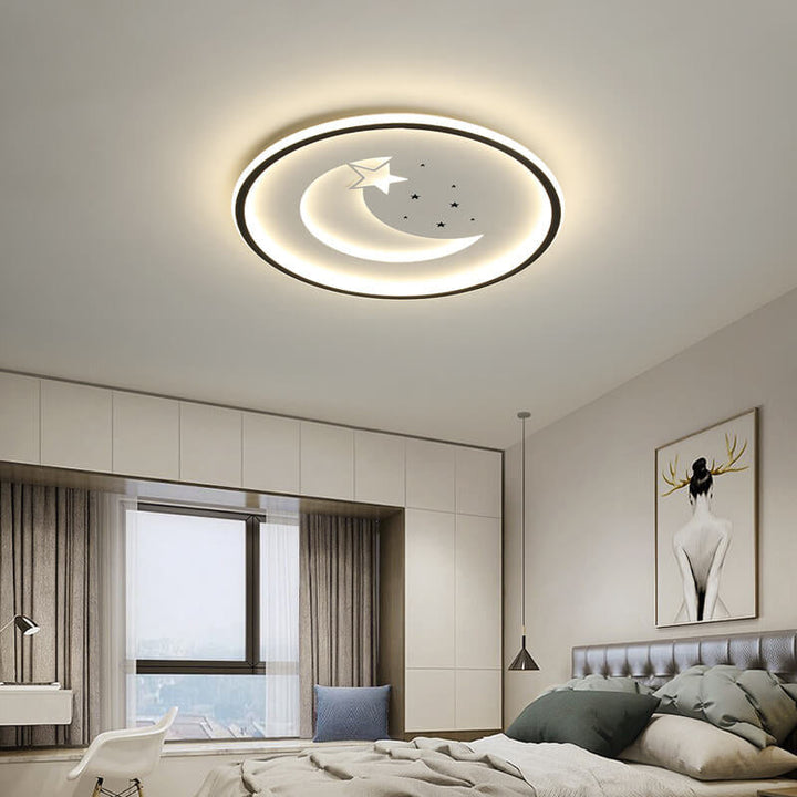 Luz de techo de montaje empotrado LED delgada con anillo de círculo lunar minimalista nórdico 