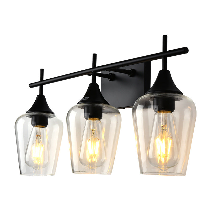 Lámpara de Aplique de Pared de 2/3 Luces de Hierro con Copa de Vino Industrial Simple 