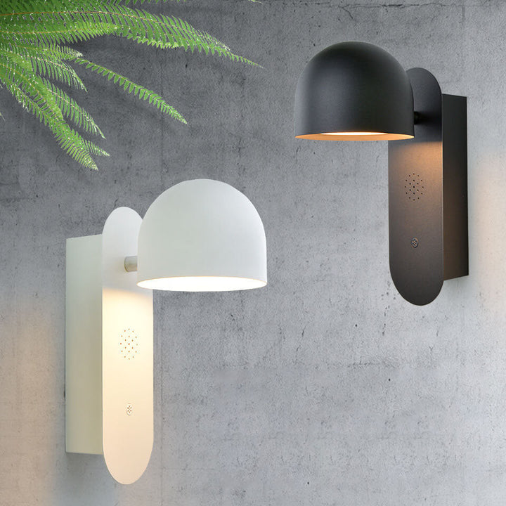 Lampe murale LED en acrylique avec contrôle vocal et tête ronde de couleur unie moderne 