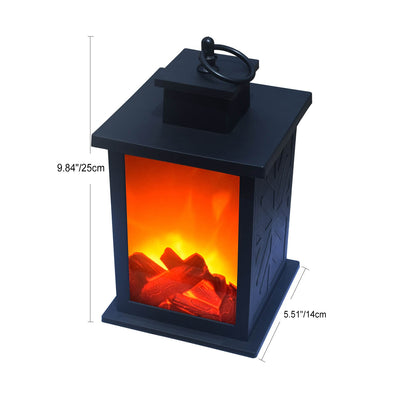 Retro Fireplace Charcoal Fire ABS PP Battery Portable LED Outdoor Lights