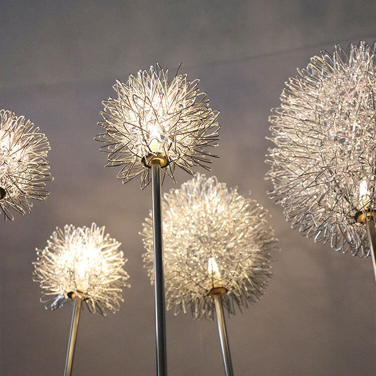 Solar Dandelion Aluminum Wire Globe Light LED Outdoor Waterproof Luminous Garden Insert Ground Landscape Light