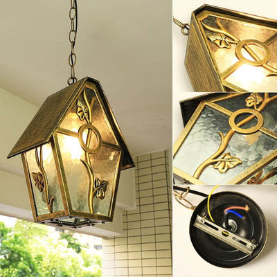 Industrial Waterproof Country Small House Design 1-Light Outdoor Pendant Light