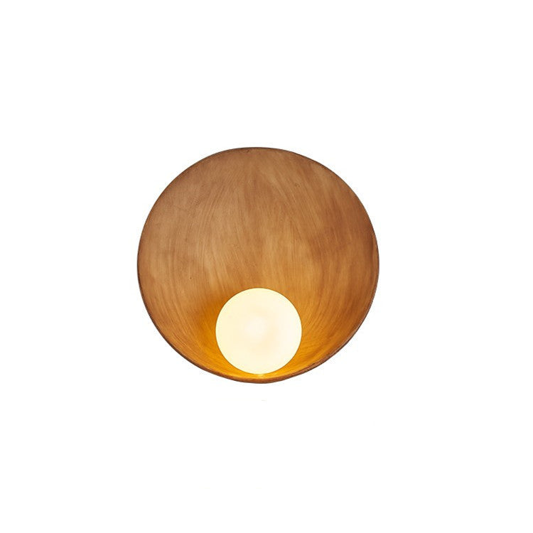 Modern Minimalist Round Iron Resin 1-Light Wall Sconce Lamp