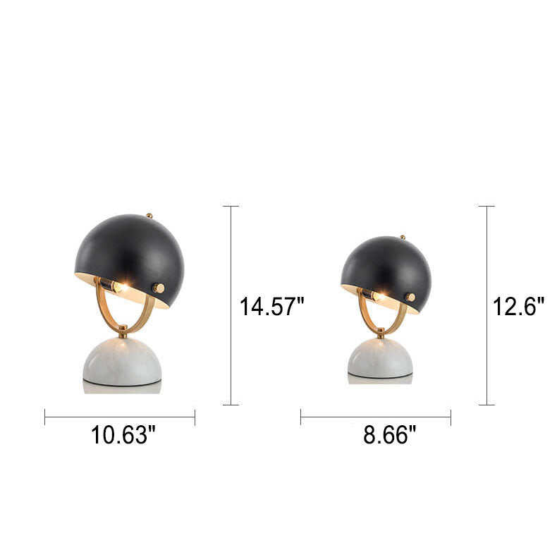 Moderne kreative runde drehbare 1-Licht-Tischlampe mit Marmorsockel