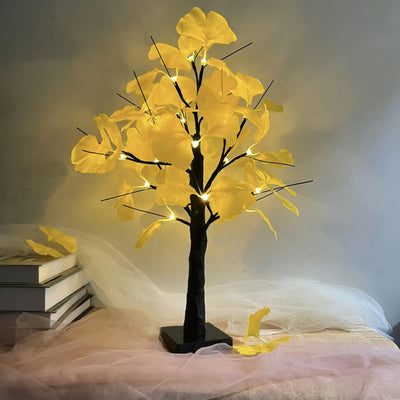 Christmas Lighted Ginkgo Tree Simulation Tree Light Battery USB Decoration Table Lamp