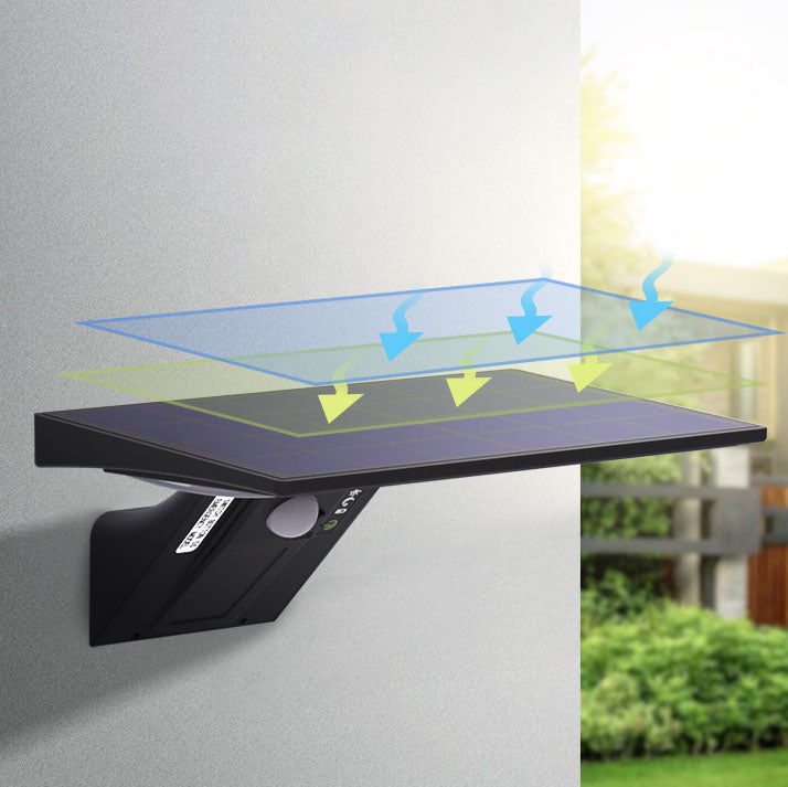 Moderne minimalistische rechteckige Smart-Solar-LED-Wandleuchte für den Außenbereich aus ABS und PC mit Bewegungssensor 