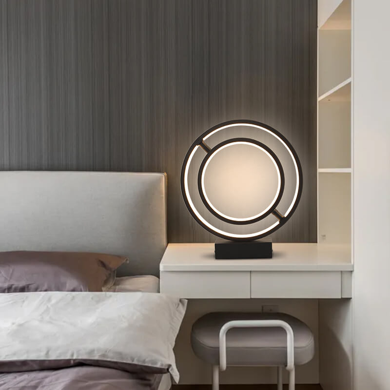 Modern Minimalist Circle Ring Dimmer LED Table Lamp