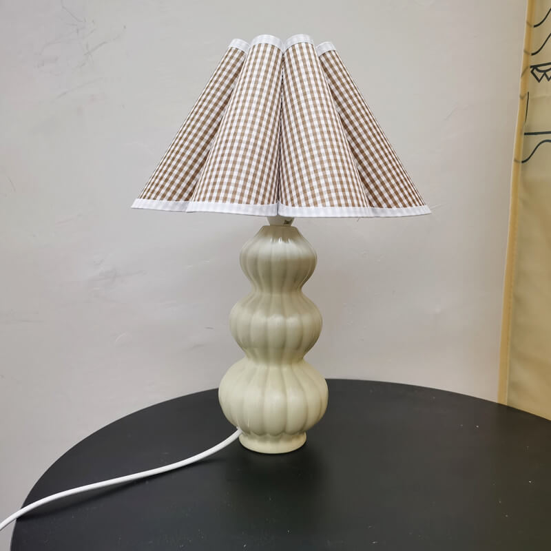 Lampe de Table 1 Lumière en Céramique Plissée Créative Traditionnelle Européenne 