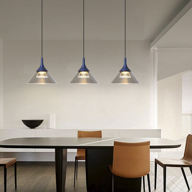 Cono Creativo Nórdico Lámpara Colgante LED de Aluminio y Acrílico 