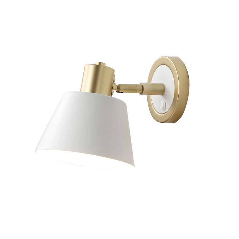 Modern Minimalist Pure White Hardware 1-Light Wall Sconce Lamp