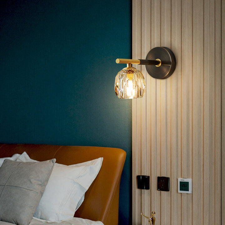 Toda la lámpara de aplique de pared de lujo de cristal de cobre de 1/2 luces 