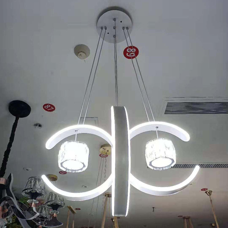 ثريا LED دائرية من الحديد والألمنيوم بتصميم عصري بسيط 