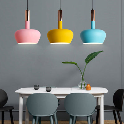 Nordic Macaron Aluminum Dome Bottle 1-Light Pendant Light