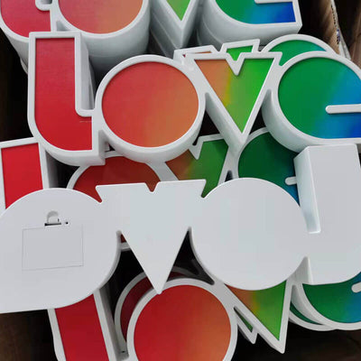 Lámpara de mesa de luz nocturna de decoración LED de cartas de amor creativas para bodas y San Valentín 