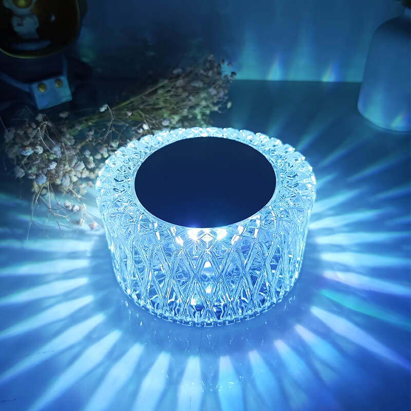 مصباح طاولة بإضاءة ليلية LED RGB بلوري على شكل عش طائر إبداعي 