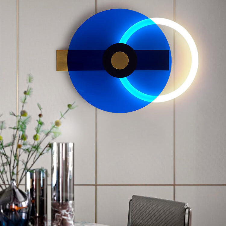 مصباح حائط LED دائري أكريليك مضيء وملون حديث 