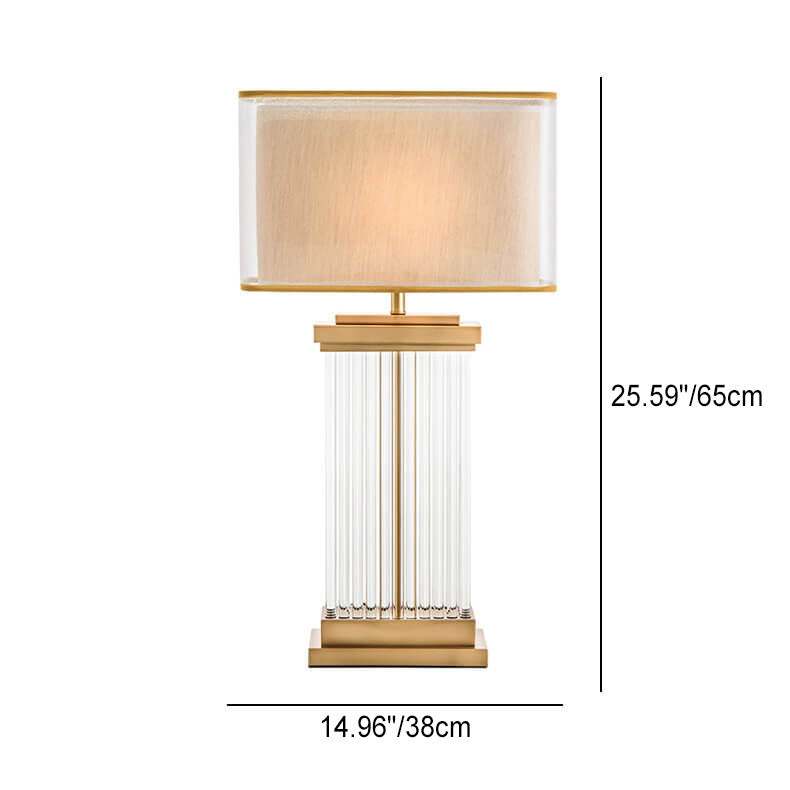 Modern Chinese Square Hardware 1-Light Table Lamp