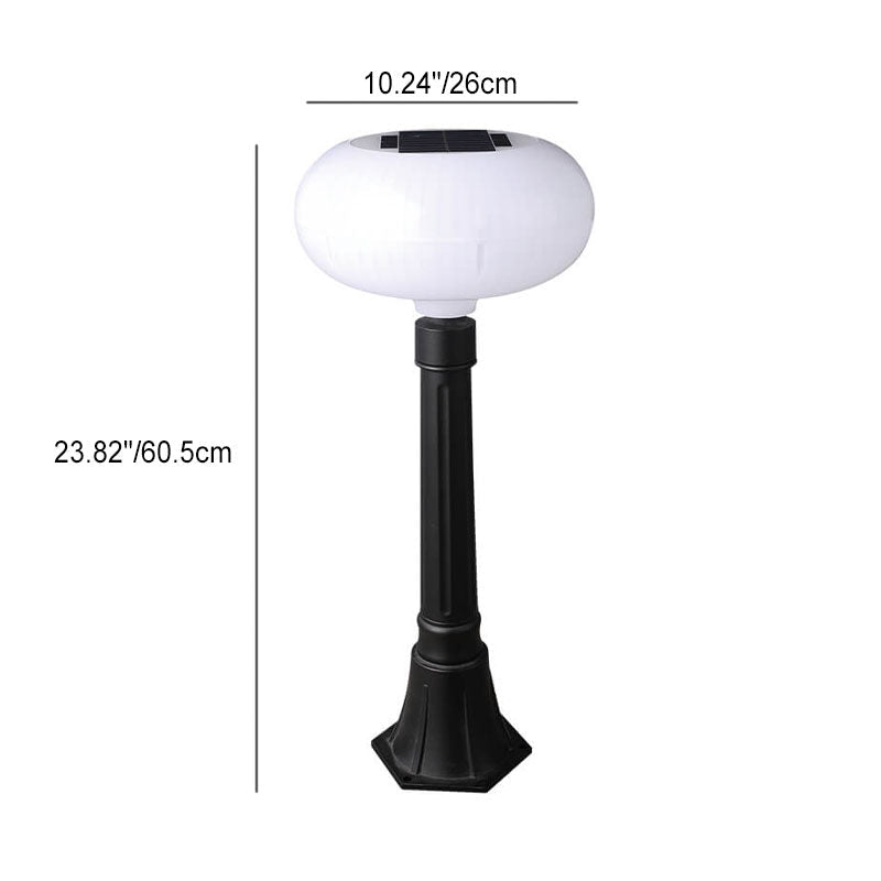Luz exterior LED de cilindro solar ovalado de aluminio y PC de simplicidad moderna para jardín 