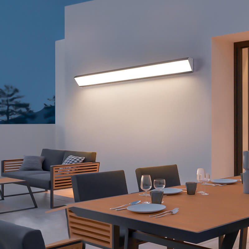 Modern Minimalist Aluminum Acrylic Waterproof Long Outdoor Indoor LED Wall Sconce Lamp