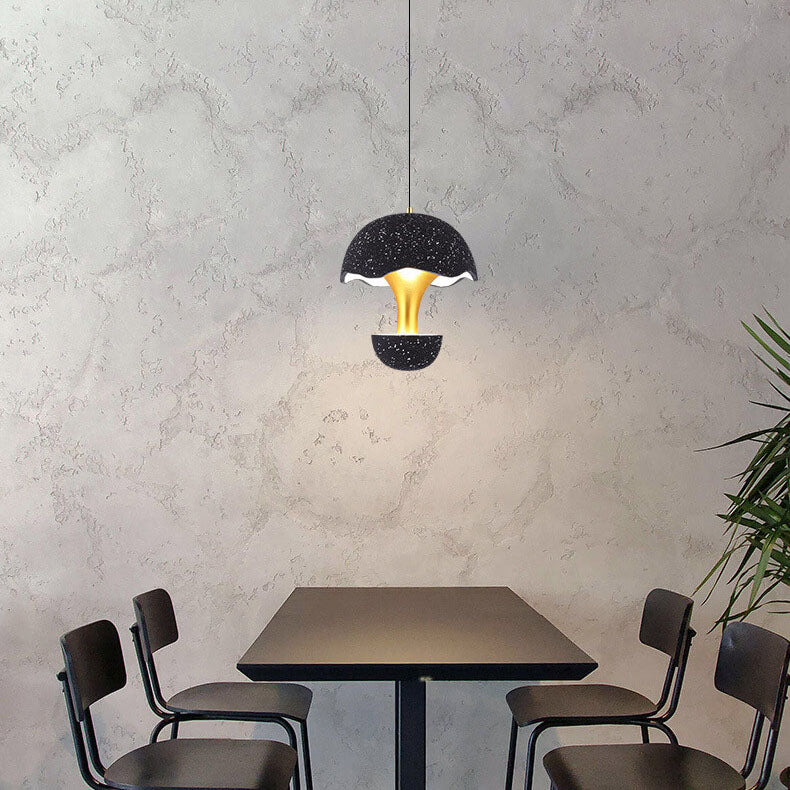 Modern Creative Round Eggshell Hardware Cement LED Pendant Light