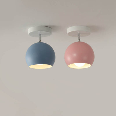 Nordic Macaron Dome 1-Light Semi-Flush Mount Ceiling Light