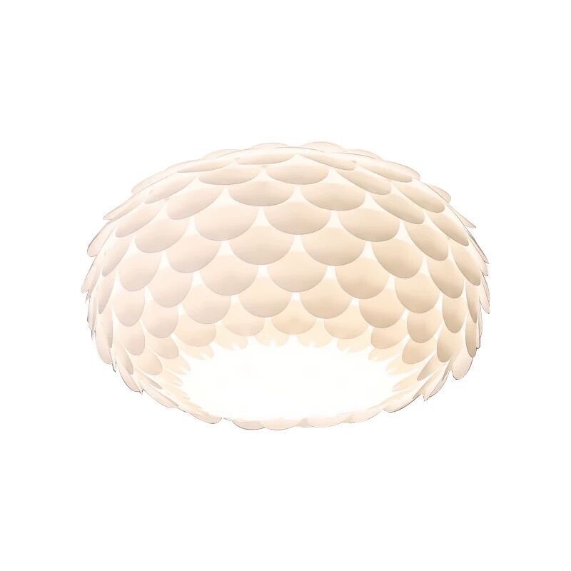 Modern Minimalist Cream Pine Cone Round Dome 1-Light Pendant Light