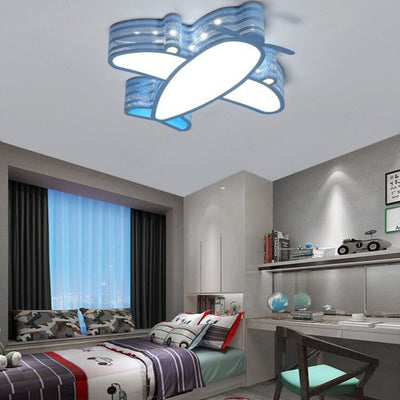 Creative Simplicity Airplane Acrylic LED Kids Flush Mount Ceiling Light