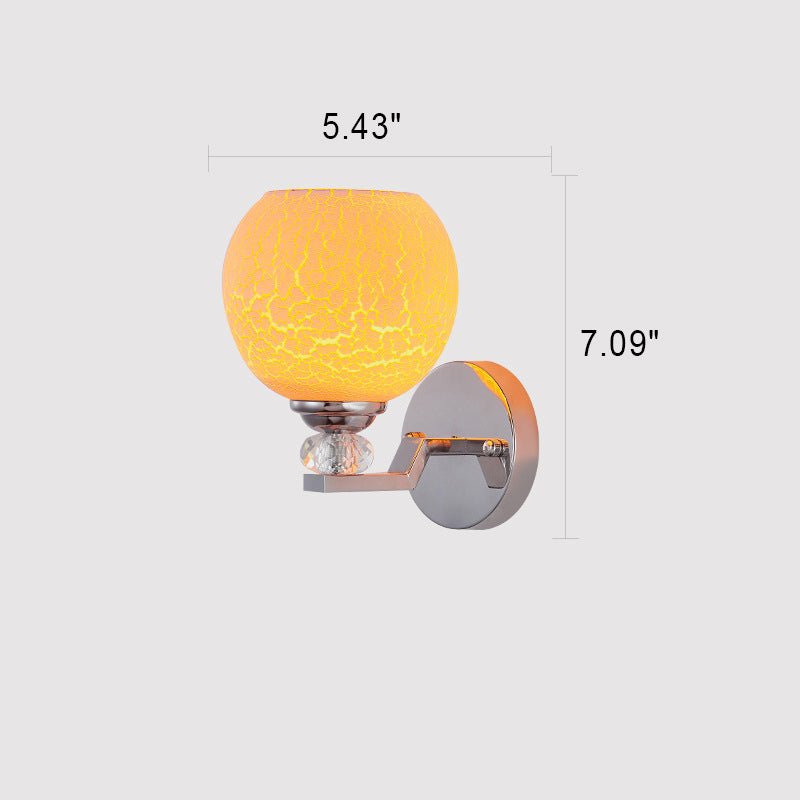Nordic Creative Stained Cracked Glass Round 1-Light Wall Sconce Lamp