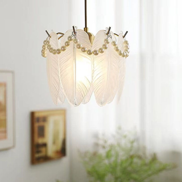 French Light Luxury Hardware Lampe suspendue à 1 lumière en verre 