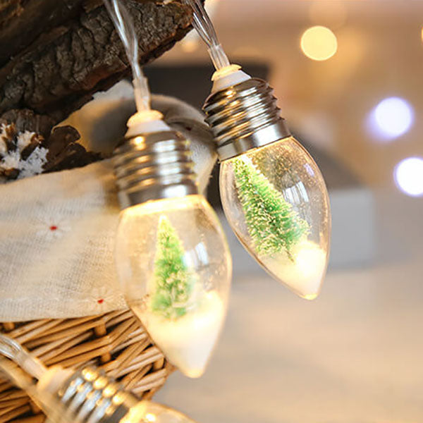 LED Wishing Bottle Bulb Christmas Tree Snow Battery Box Decorative String Light