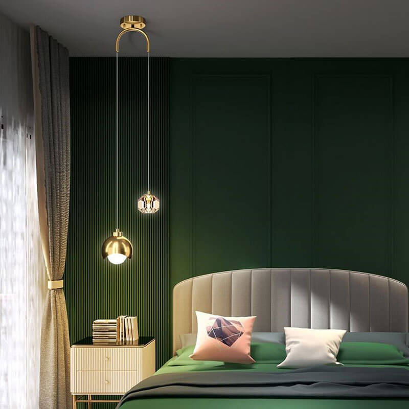 Style européen lumière luxe fer laiton LED île lumière lustre 