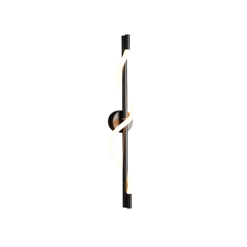 Modern Minimalist Copper-Plated Iron Twist Curve Long Bar Copper LED Wall Sconce Lamp For Living Room