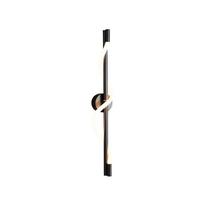 Modern Minimalist Copper-Plated Iron Twist Curve Long Bar Copper LED Wall Sconce Lamp For Living Room