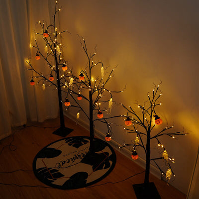 Halloween Pumpkin Skeleton Tree Light LED Simulation Tree Decoration Light