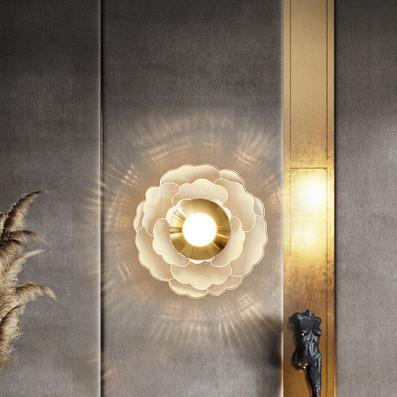 Modern Light Luxury Creative Pattern Round Iron Acrylic LED Wall Sconce Lamp