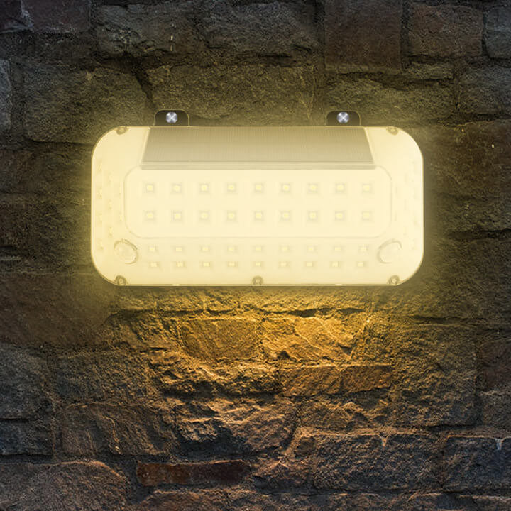 Applique murale extérieure LED avec capteur de corps émettant de la lumière latérale en ABS Simple solaire 