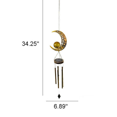 Industrial Solar Suspended Wind Chime Light Outdoor Decorative LED Pendant Light