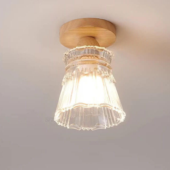 Lustre semi-encastré 1 lumière en verre simple japonais 