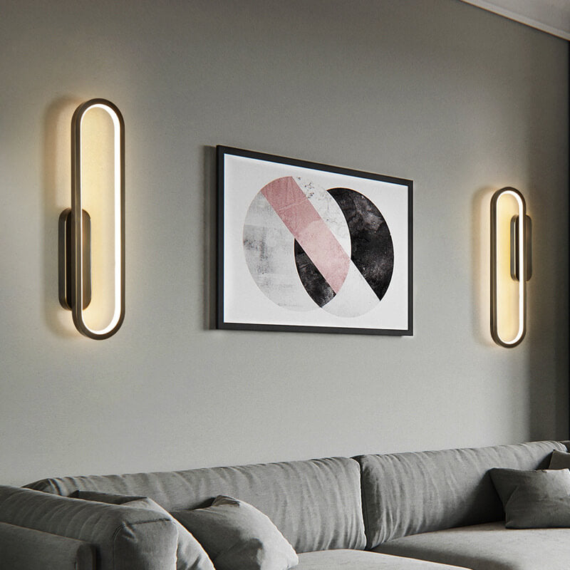 مصباح حائط LED بتصميم بيضاوي بسيط من النحاس الصناعي 