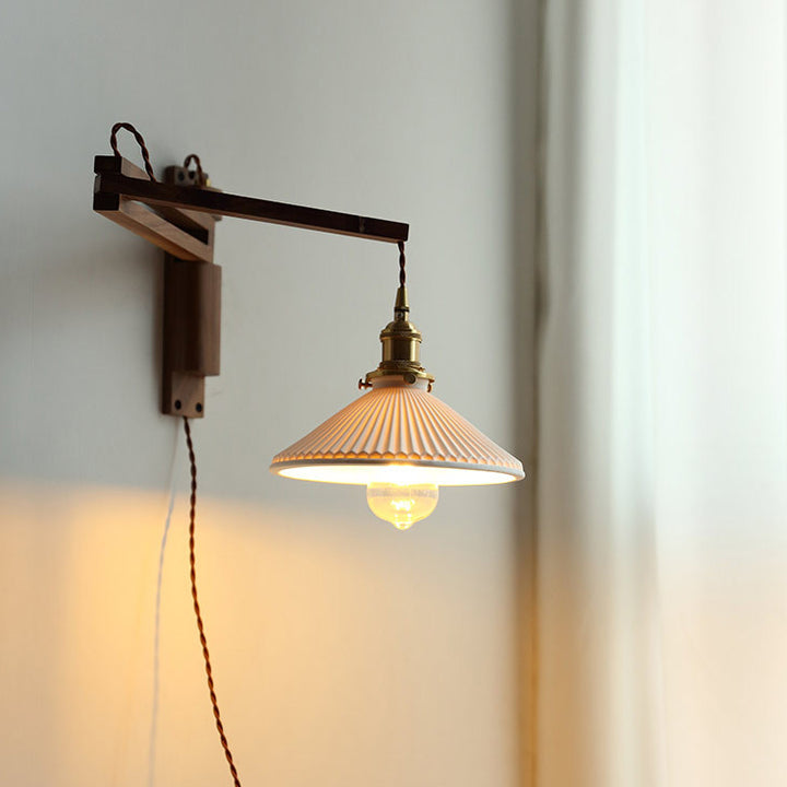 Lámpara de Aplique de Pared Plegable de Cerámica Telescópica Retro de 1 Luz 