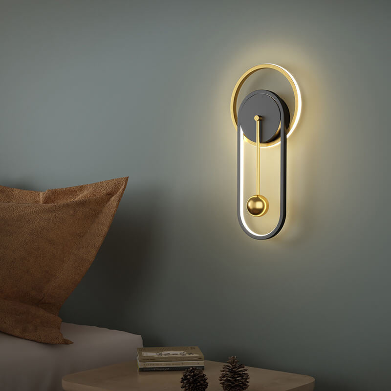 تصميم ساعة حائط حديدية صناعية نوردية مع مصباح حائط LED 