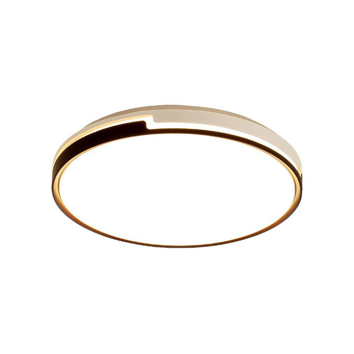Plafonnier LED Rond Minimaliste Moderne avec Bord Noir et Blanc 