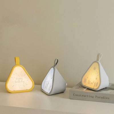 Lámpara de mesa con luz nocturna LED atmosférica de siete colores en triángulo creativo 
