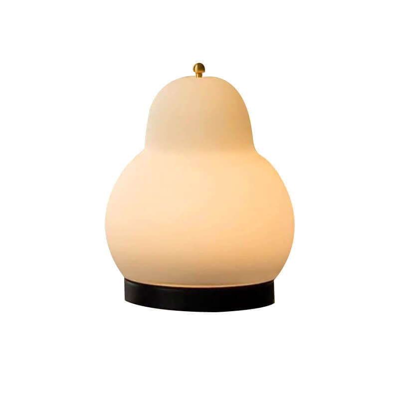 Traditional French Cream Pear Shape LED Rechargeable Touch Table Lamp For Bedroom