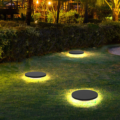 Modern Simplicity Disc Aluminum LED Ground Plug Outdoor Lights For Garden