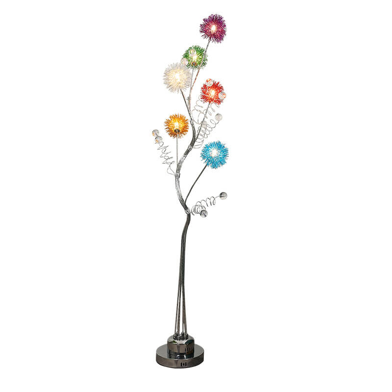 Creative Aluminum Weaving Balls Tree Branch Rustic Decor 6-Light Standing Floor Lamp