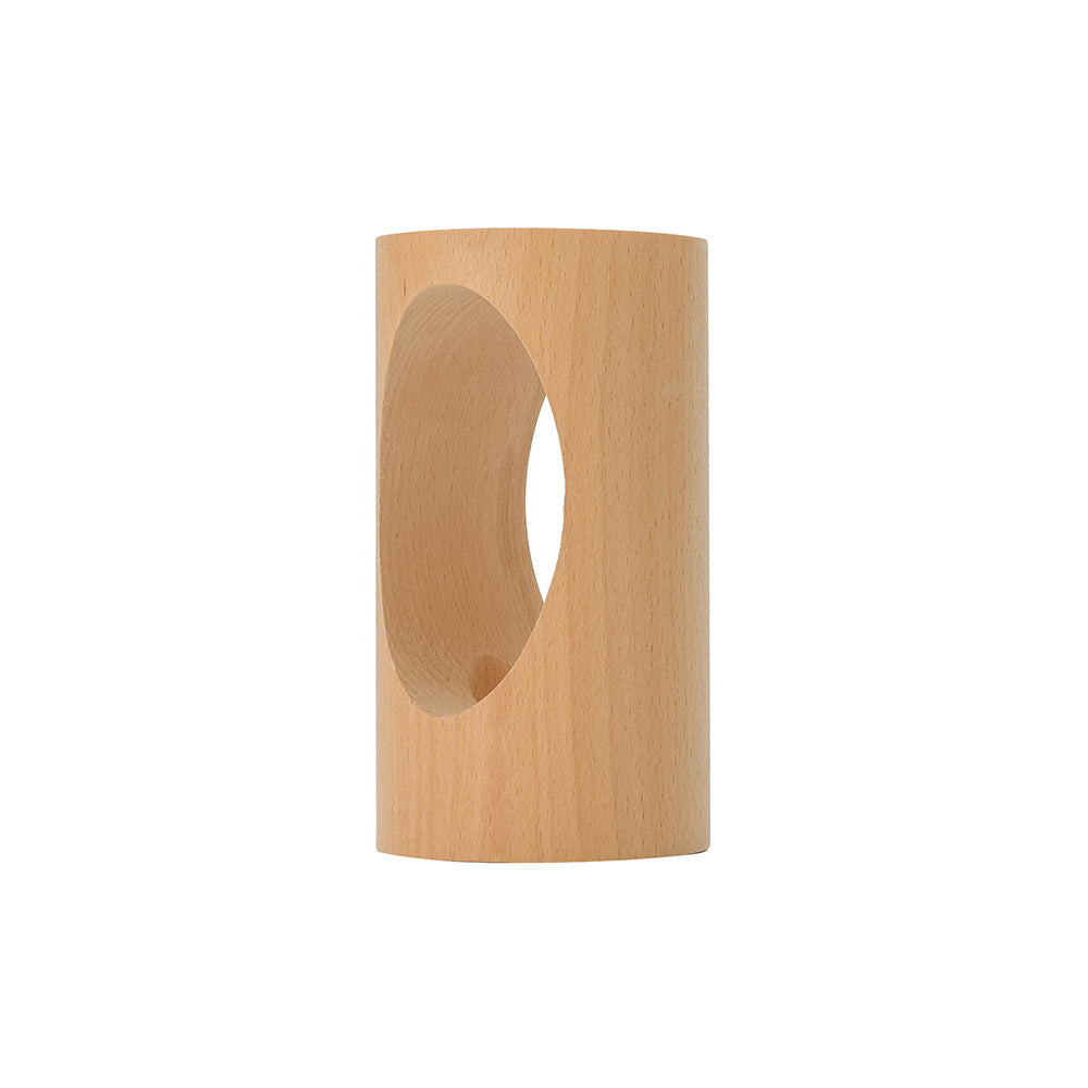 Lampe de table USB à colonne rectangulaire en bois massif japonais, veilleuse LED 